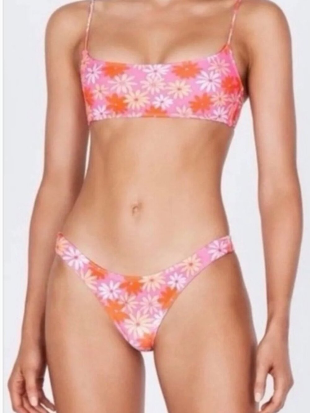 Triangl Mica Slushie Pink & Orange Floral Bikini Set Size S